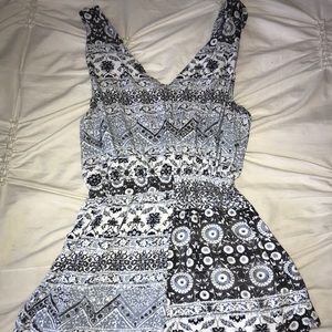 Blue Patterned Romper - S